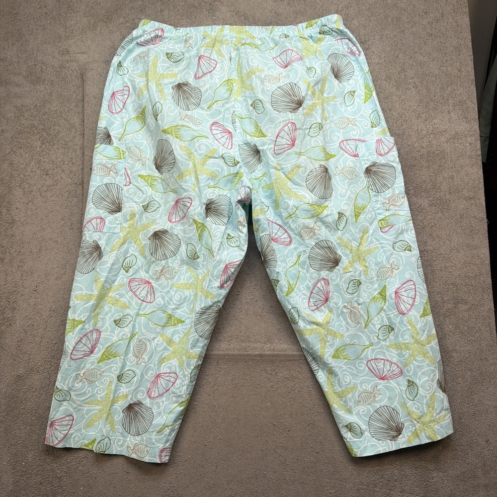 Fresh Produce Wide‎ Leg Pants 1X Coastal Seashell Starfish - Picture 9 of 10